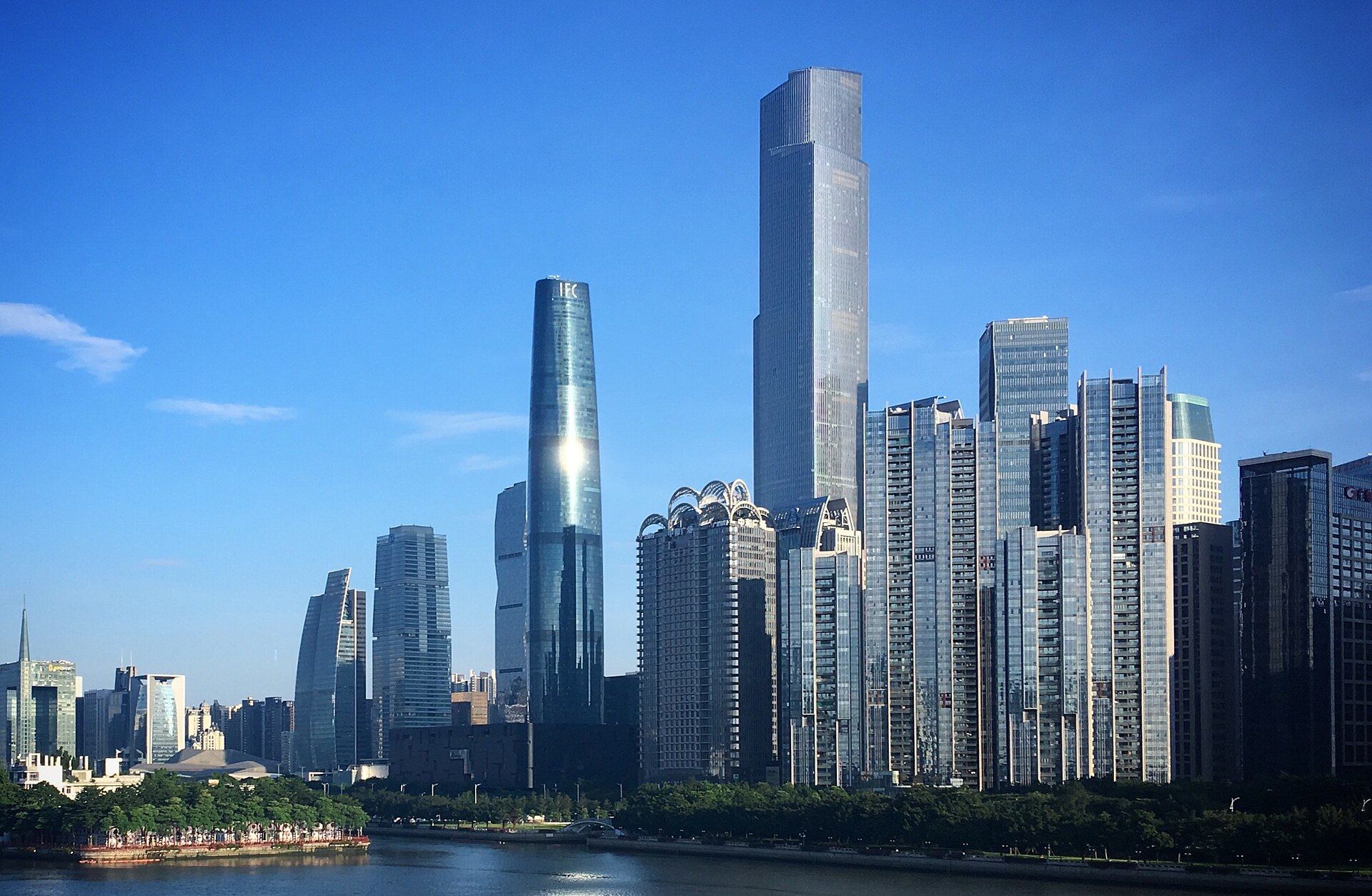 Zhujiang New Town skyline across the Pearl River