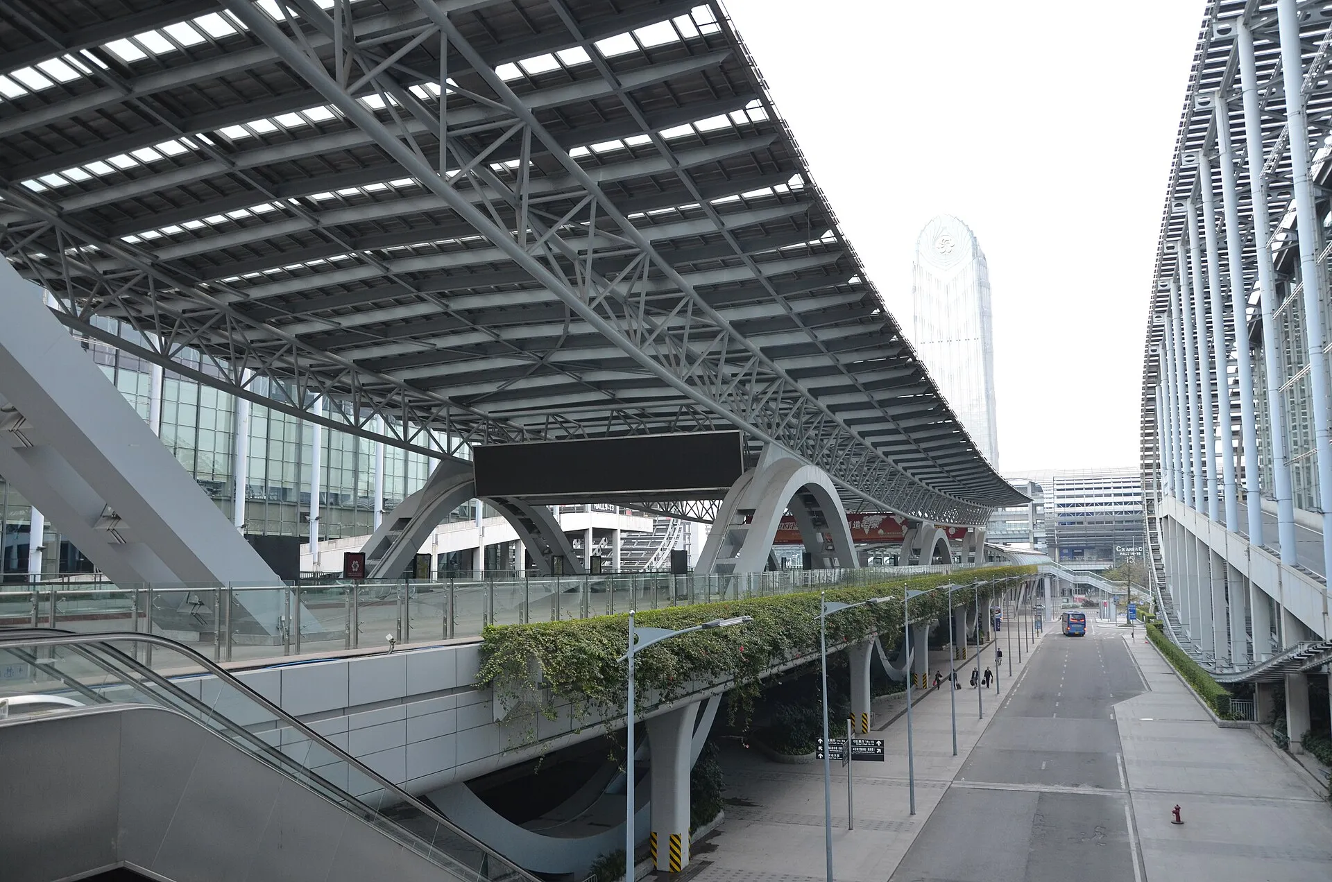 The covered corridor towards Area C at the Canton Fair Complex