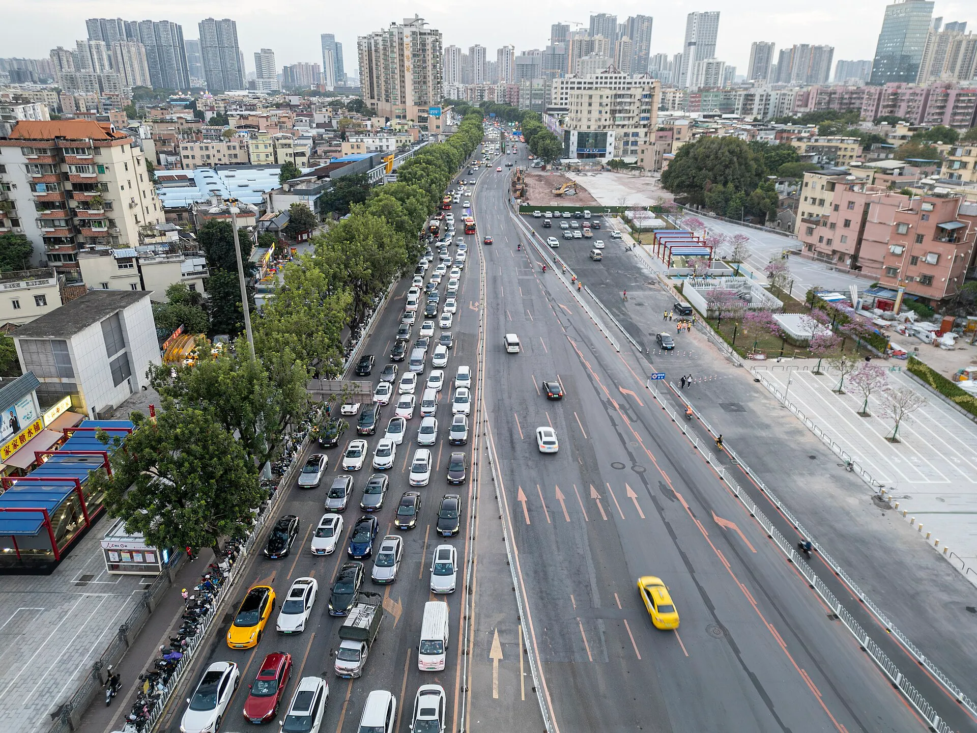 Fangcun Avenue in Liwan District from the air