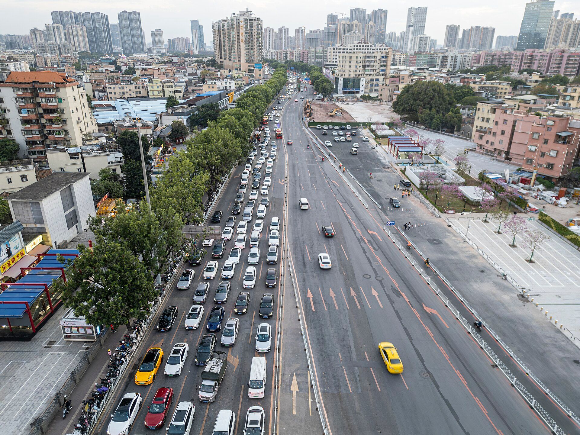 Fangcun Avenue, Liwan District, from the air