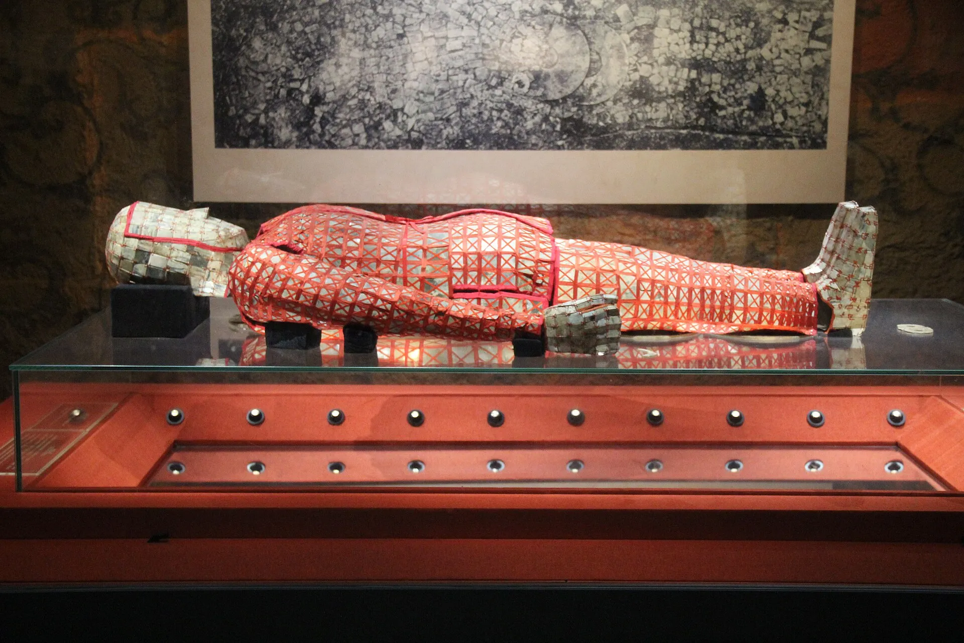 Jade burial suit of Zhao Mo, King of Nanyue, in its display case