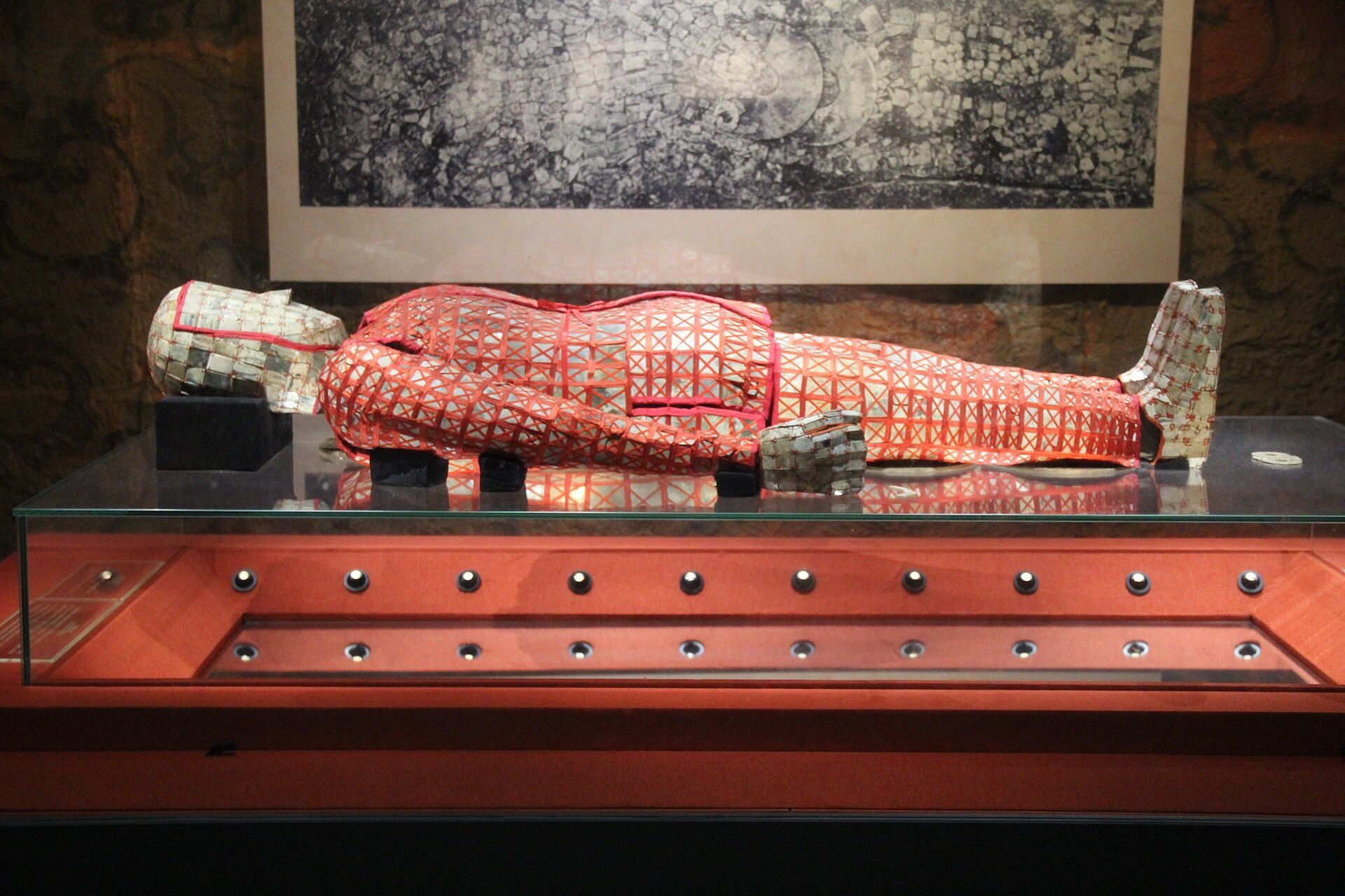 Jade burial suit of Zhao Mo, King of Nanyue, in its display case