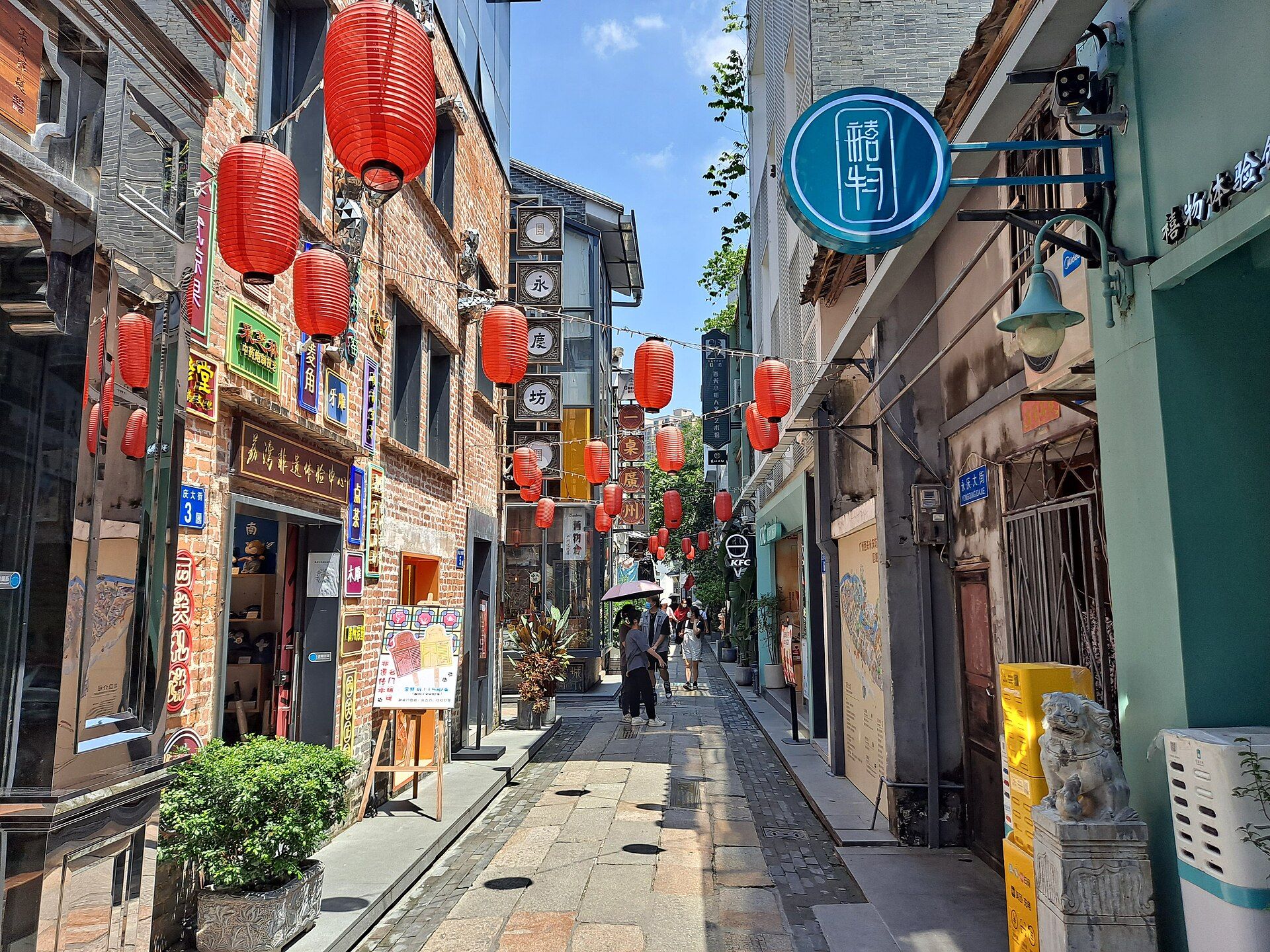 Lantern-lined lane in Yongqingfang, Liwan