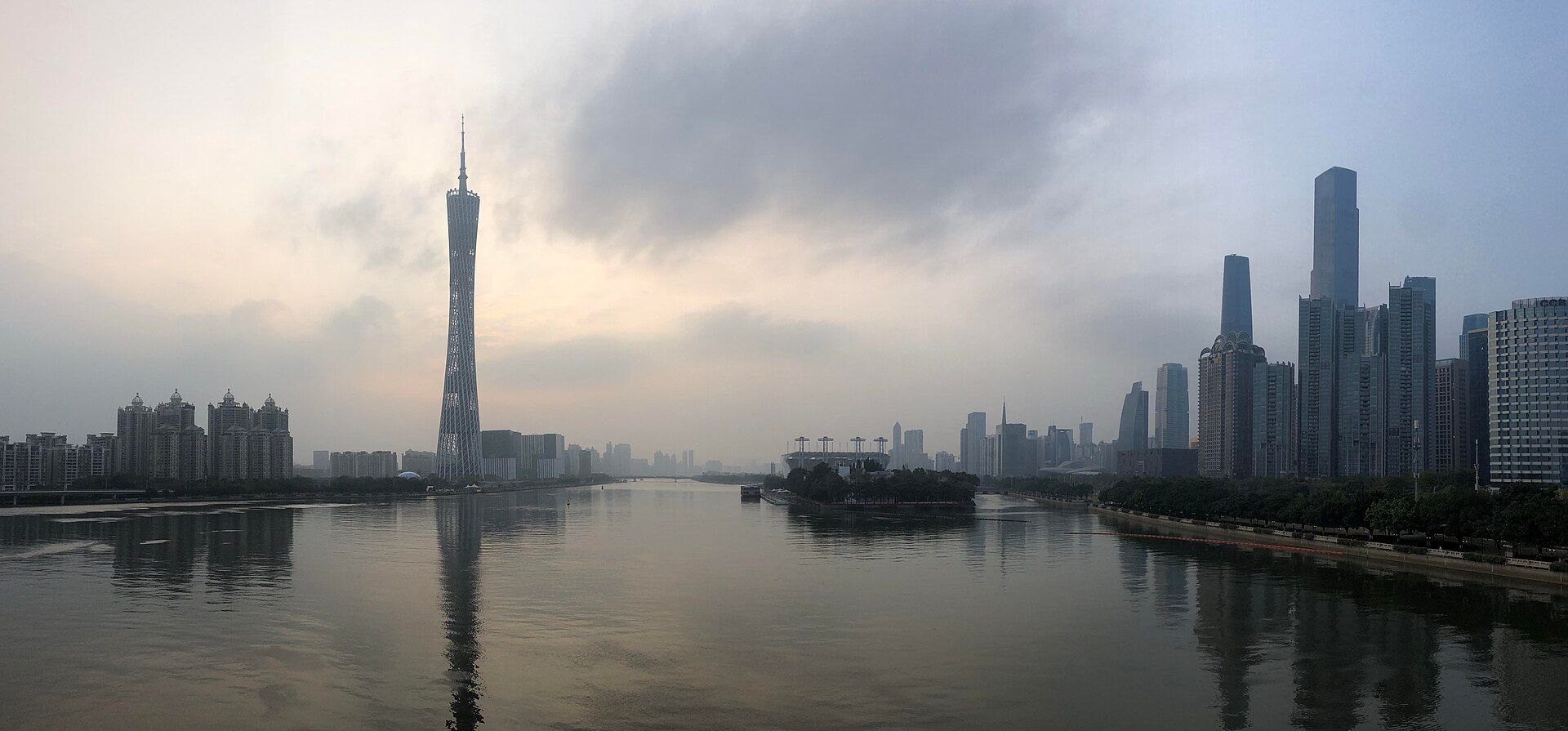 Guangzhou skyline along the Pearl River