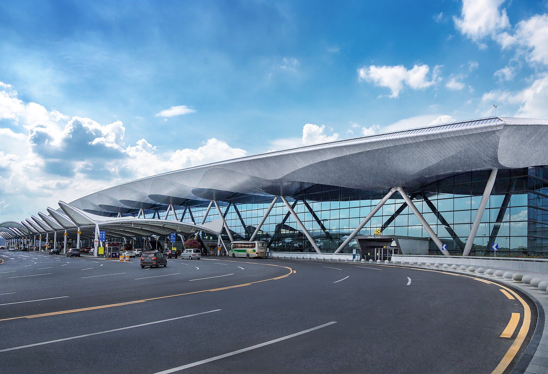 Entrance of Guangzhou Baiyun International Airport Terminal 2