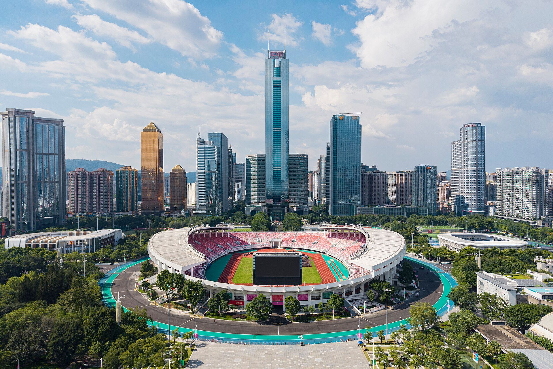 Aerial view of Tianhe Sports Center Stadium, Guangzhou