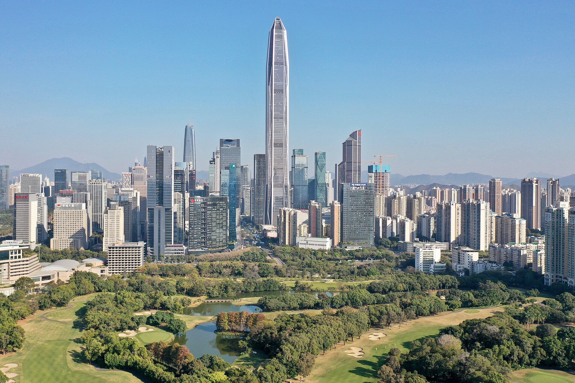 Futian CBD skyline with Ping An Finance Centre, Shenzhen